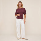 Everyday Ruched Boatneck Batwing Top