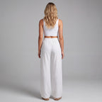 LinenBreeze Wide-Leg Drawstring Pants