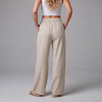 LinenBreeze Wide-Leg Drawstring Pants