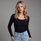 Built-in Bra Ribbed Round Neck Tank Top