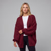 Oversized Lantern Sleeve Open Front Cardigan