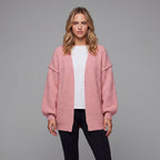 Oversized Lantern Sleeve Open Front Cardigan