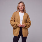 Oversized Lantern Sleeve Open Front Cardigan